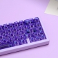 104+10 PC Crystal Purple Cyan Legends Semitransparent Backlit Cool Keycaps Set Screen Printing for Cherry MX Mechanical Keyboard